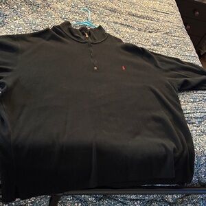 Polo by Ralph Lauren Men's Black Quarter-Zip Sweater, Size 6XB (Big)